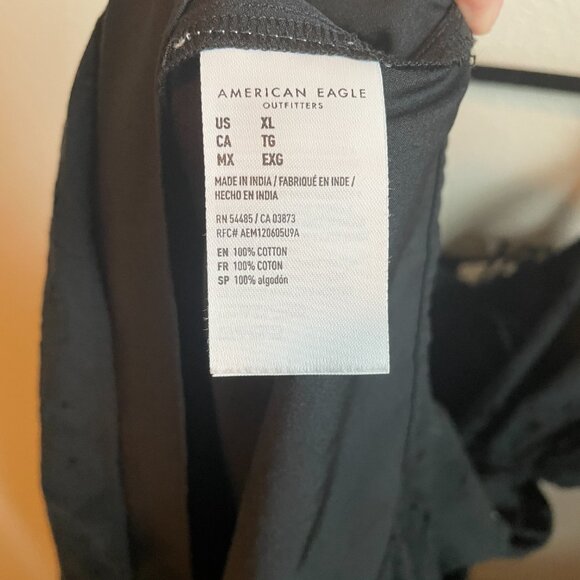 American Eagle Cut Out Dress Mini Liner 100% Cotton Black Sz XL Festival Country - Picture 7 of 9